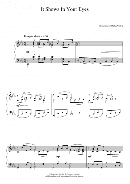 page one of It Shows In Your Eyes (Piano Solo)