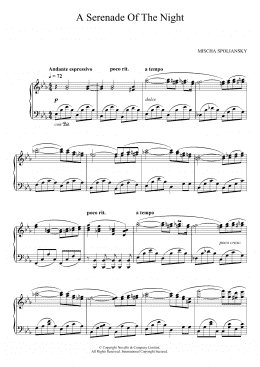 page one of A Serenade Of The Night (Piano Solo)
