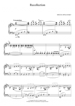 page one of Recollection (Piano Solo)