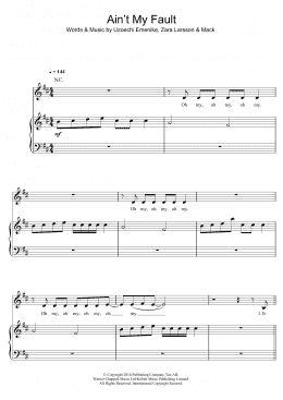 page one of Ain't My Fault (Piano, Vocal & Guitar Chords)