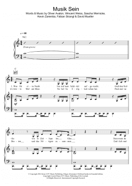 page one of Musik Sein (Piano, Vocal & Guitar Chords (Right-Hand Melody))