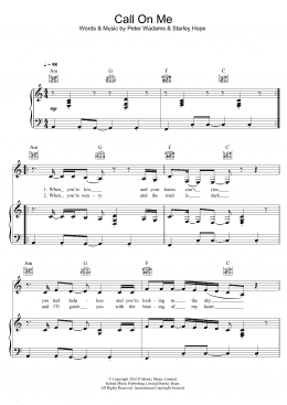 page one of Call On Me (Piano, Vocal & Guitar Chords)