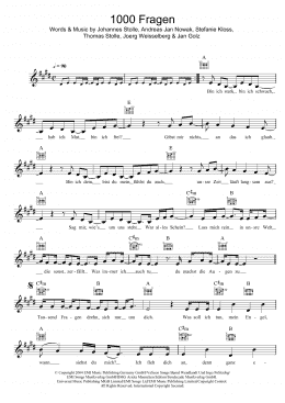 page one of 1000 Fragen (Lead Sheet / Fake Book)