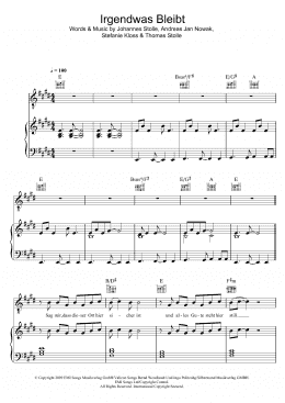 page one of Irgendwas Bleibt (Piano, Vocal & Guitar Chords)