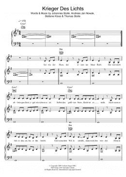 page one of Krieger Des Lichts (Piano, Vocal & Guitar Chords)
