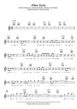 page one of Alles Gute (Lead Sheet / Fake Book)