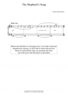 page one of The Shepherd's Song (Easy Piano)