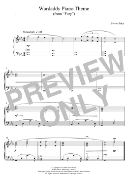 page one of Wardaddy Piano Theme (from Fury) (Piano Solo)