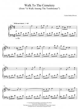 page one of Walk To The Cemetery (from A Walk Among The Tombstones) (Piano Solo)