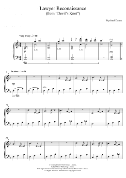 page one of Lawyer Reconnaissance (from Devil's Knot) (Piano Solo)