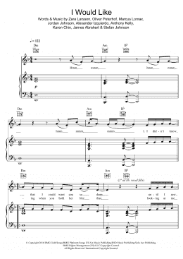 page one of I Would Like (Piano, Vocal & Guitar Chords)