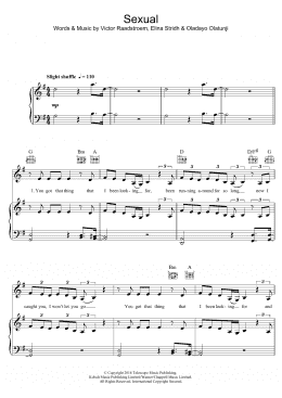 page one of Sexual (featuring Dyo) (Piano, Vocal & Guitar Chords)