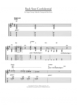 page one of Back Seat Confidential (Guitar Tab)