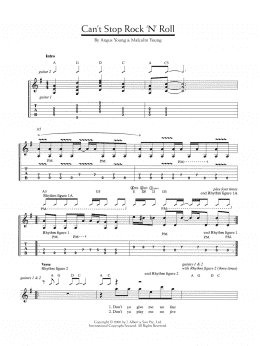 page one of Can't Stop Rock 'N' Roll (Guitar Tab)