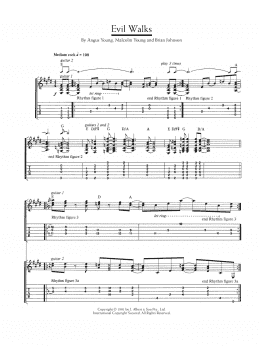 page one of Evil Walks (Guitar Tab)