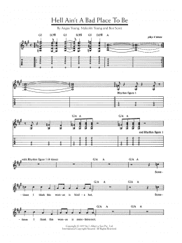 page one of Hell Ain't A Bad Place To Be (Guitar Tab)