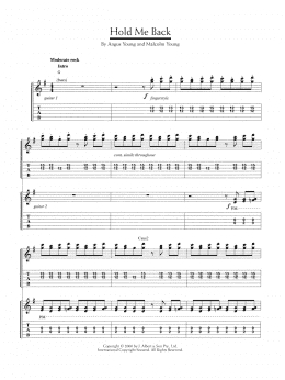 page one of Hold Me Back (Guitar Tab)