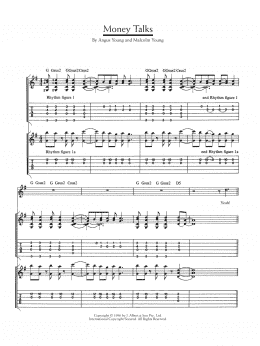 page one of Moneytalks (Guitar Tab)