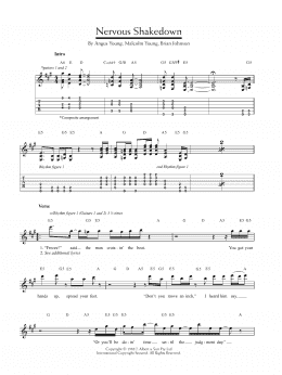 page one of Nervous Shakedown (Guitar Tab)