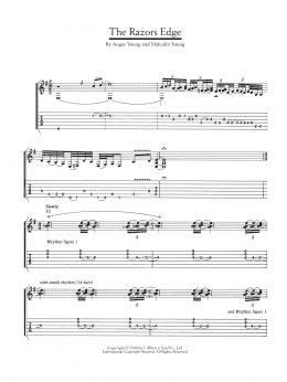 page one of The Razor's Edge (Guitar Tab)