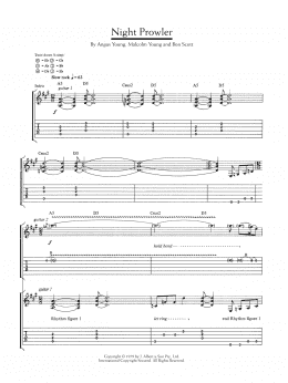 page one of Night Prowler (Guitar Tab)