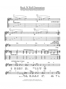 page one of Rock 'n' Roll Damnation (Guitar Tab)