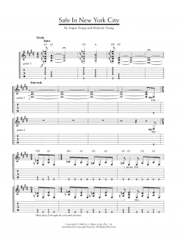 page one of Safe In New York City (Guitar Tab)