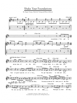 page one of Shake Your Foundations (Guitar Tab)