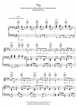 page one of Try (Piano, Vocal & Guitar Chords)