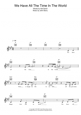 page one of We Have All The Time In The World (Lead Sheet / Fake Book)