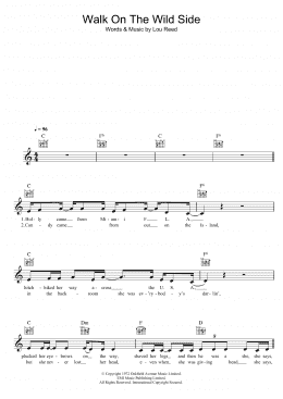 page one of Walk On The Wild Side (Lead Sheet / Fake Book)