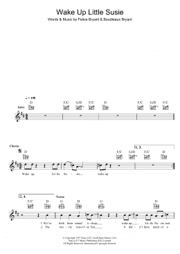 page one of Wake Up Little Susie (Lead Sheet / Fake Book)