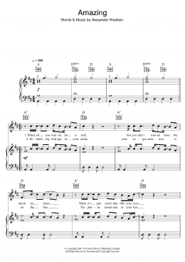page one of Amazing (Piano, Vocal & Guitar Chords)