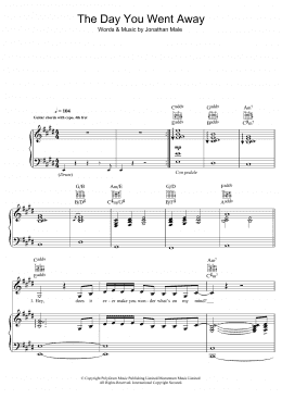 page one of The Day You Went Away (Piano, Vocal & Guitar Chords)