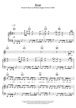 page one of Scar (Piano, Vocal & Guitar Chords)