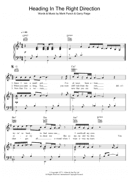 page one of Heading In The Right Direction (Piano, Vocal & Guitar Chords)