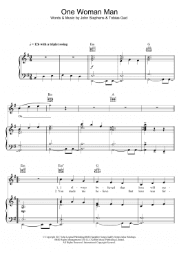 page one of One Woman Man (Piano, Vocal & Guitar Chords)
