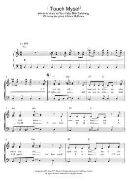 page one of I Touch Myself (Easy Piano)