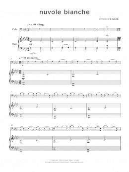 page one of Nuvole Bianche (Cello Solo)