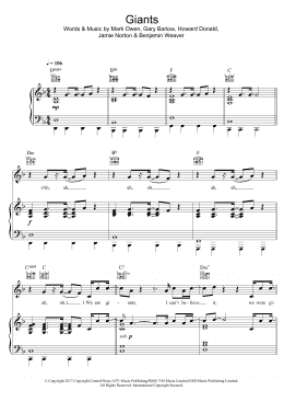 page one of Giants (Piano, Vocal & Guitar Chords)