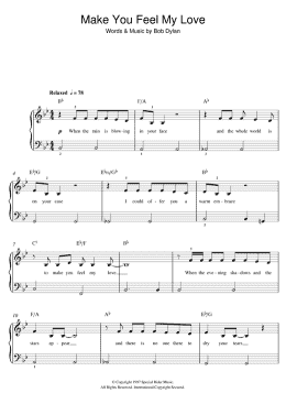 page one of Make You Feel My Love (Beginner Piano)