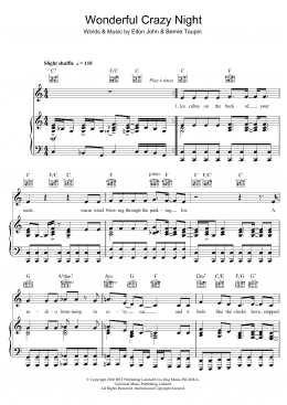 page one of Wonderful Crazy Night (Piano, Vocal & Guitar Chords)