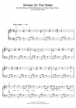 page one of Smoke On The Water (Beginner Piano (Abridged))