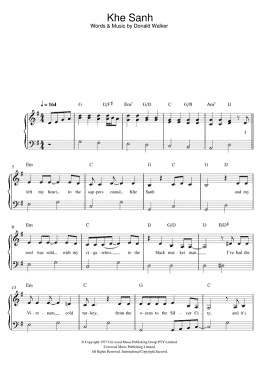 page one of Khe Sanh (Easy Piano)