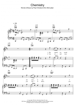 page one of Chemistry (Piano, Vocal & Guitar Chords)