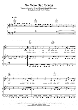 page one of No More Sad Songs (featuring Machine Gun Kelly) (Piano, Vocal & Guitar Chords)