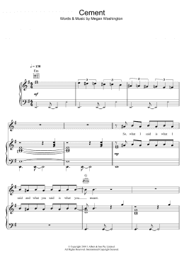page one of Cement (Piano, Vocal & Guitar Chords)