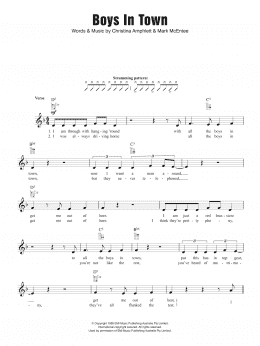 page one of Boys In Town (Ukulele)