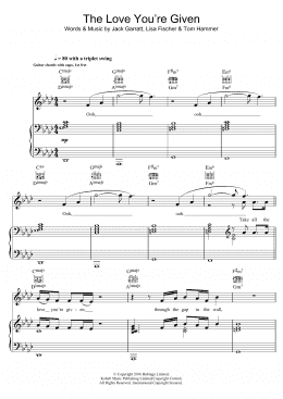 page one of The Love You're Given (Piano, Vocal & Guitar Chords)