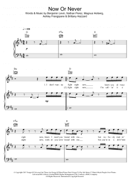 page one of Now Or Never (Piano, Vocal & Guitar Chords)